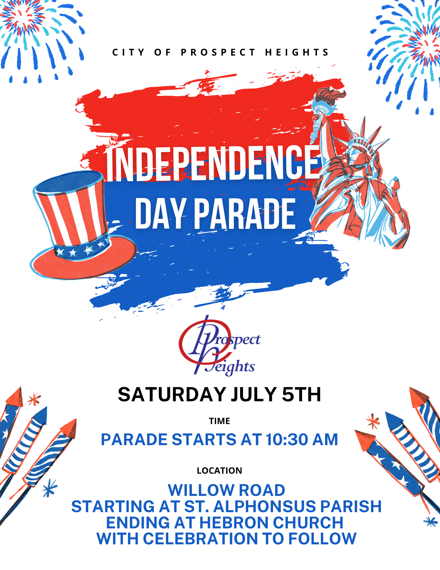 Red and Blue 4th Of July Celebration Event Flyer