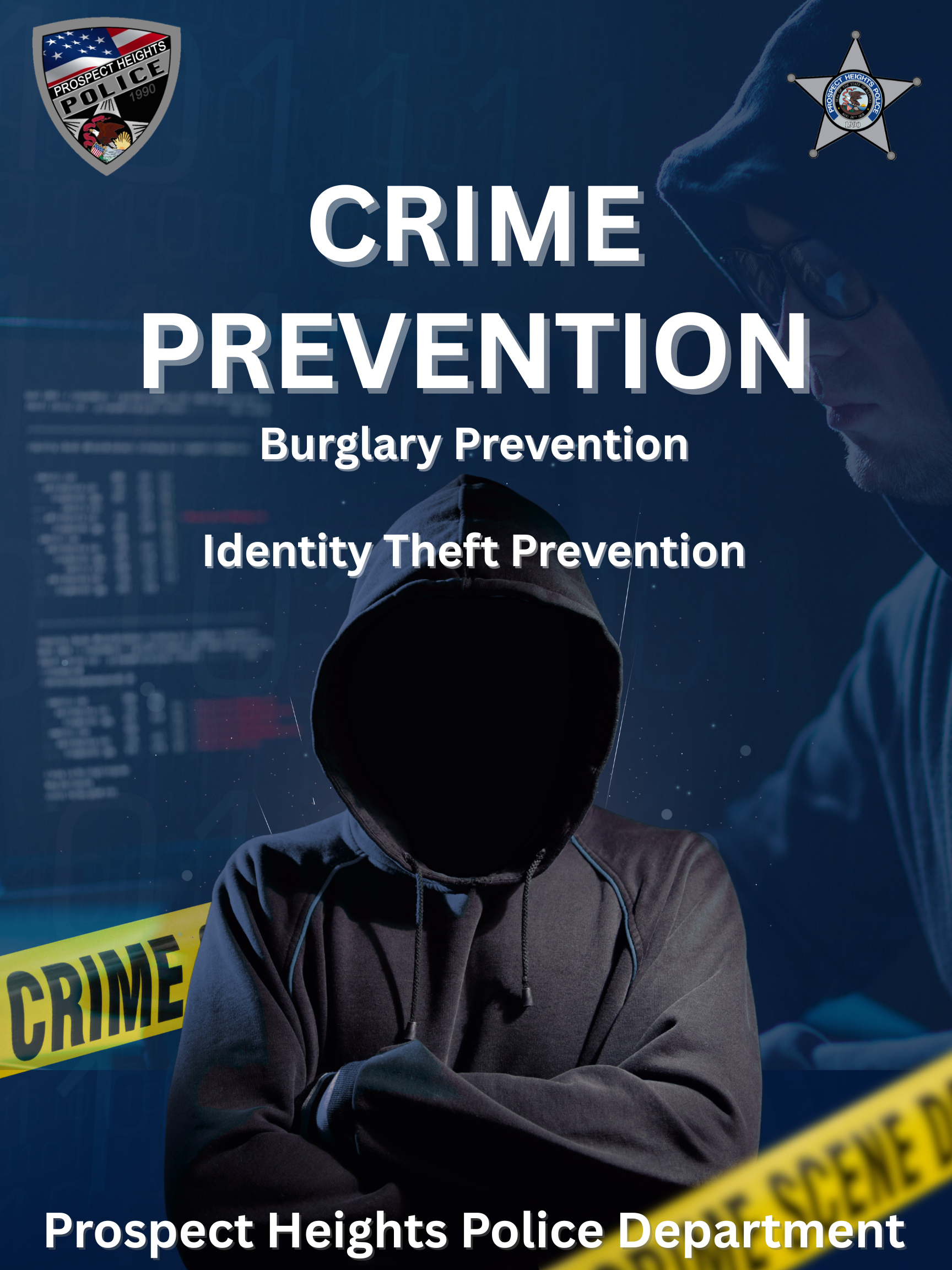 Blue and White Modern Cybercrime Poster