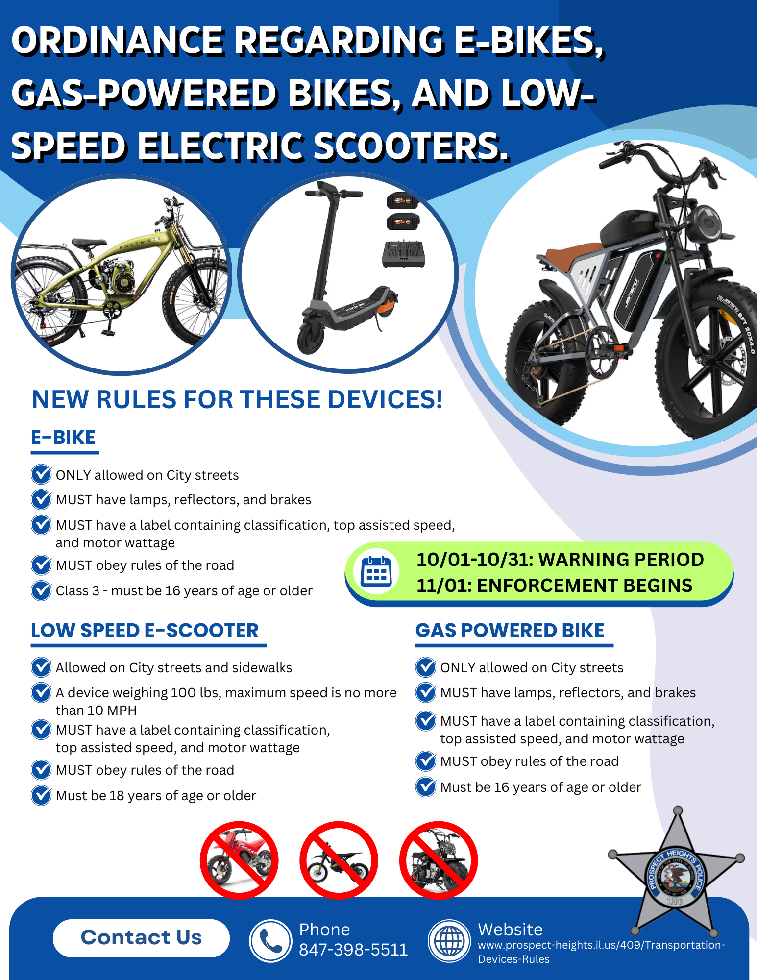 E Bike Ordinance Flyer PNG