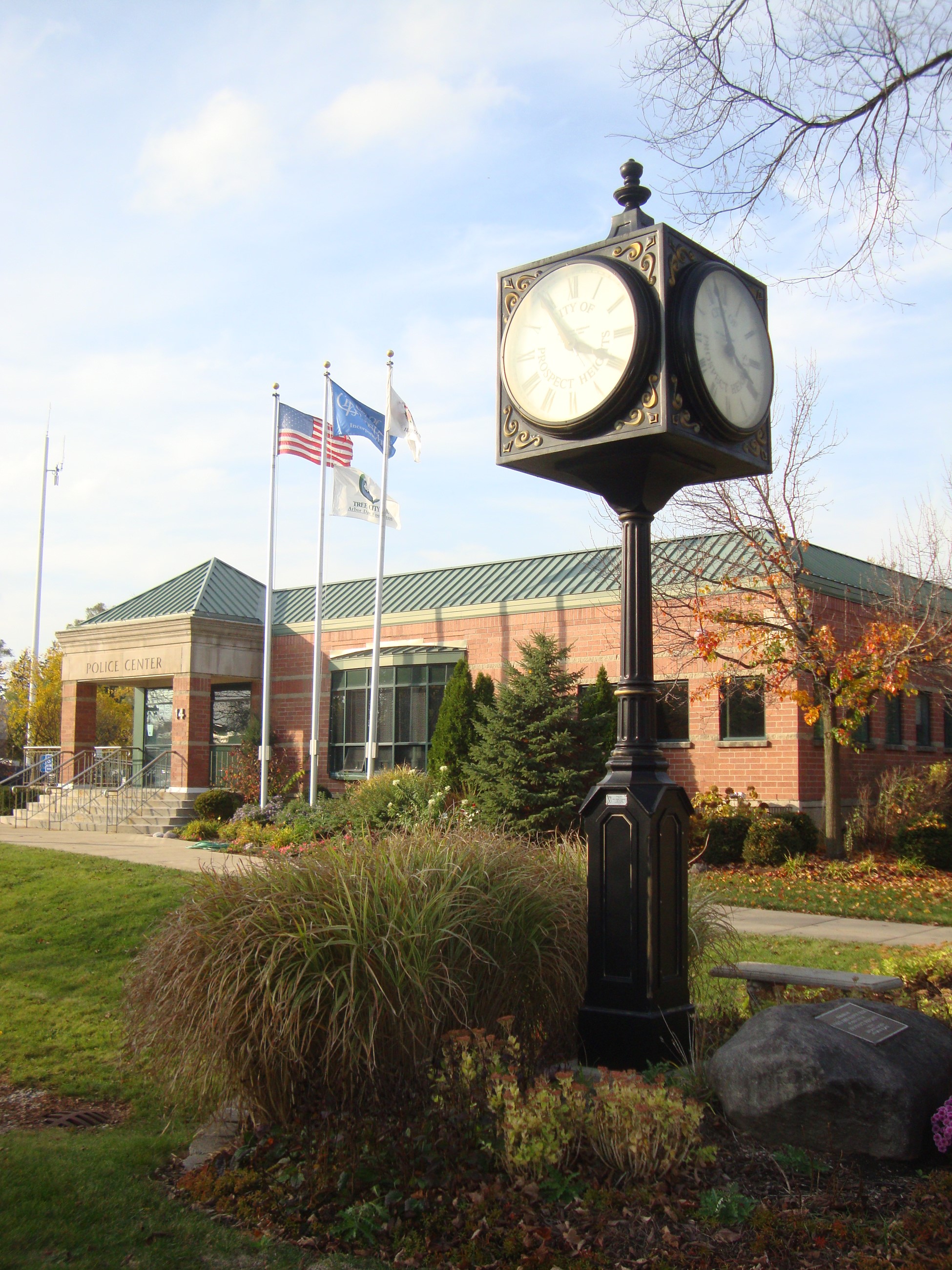 Police Department with Clock